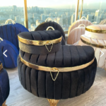 Siyah D Model Kapitone Gelin Çeyiz Sandığı