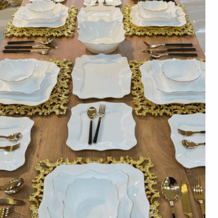 51 Parça 12 Kişilik Yemek Takımı (Derin Kase Ve 2 Kayık Tabak Dahil)