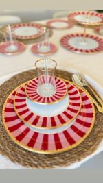 21 Parça Pink Candy Çay Servis Takımı - 3 Lü Kayık Dahil - Görsel 4