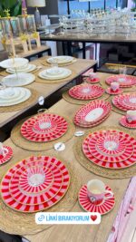 24 Parça Pink Candy Kahvaltı Pasta ve Servis Takımı