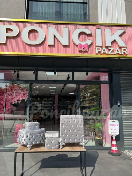 Çizgili 2 li Gelin Çeyiz Sandığı ve 3 lü Çamaşır Sepeti Seti- - - Kapitone gri
