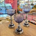 3`LÜ DARK BLUE KRİSTAL ŞAMDAN