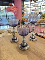 3`LÜ DARK BLUE KRİSTAL ŞAMDAN