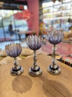 3`LÜ DARK BLUE KRİSTAL ŞAMDAN - Görsel 2