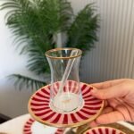 22 Parça Pink Candy Çay Pasta Kaşık Takımı - 3 Lü Kayık ve Kurabiyelik Dahil