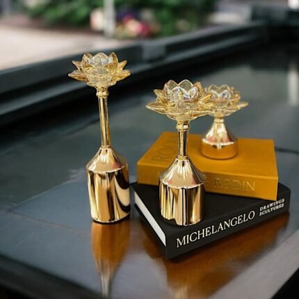 3’Lü Gold Nilüfer Dekor