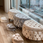 D Model Kapitone Gelin Çeyiz Sandığı -- Gri