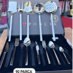 90 parça gümüş çatal kaşık bıçak takımı