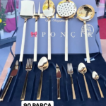 90 parça gold çatal kaşık bıçak takımı
