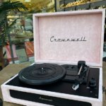 DEKORATİF TOZ PEMBE PLAK ÇALAR KUTUSU