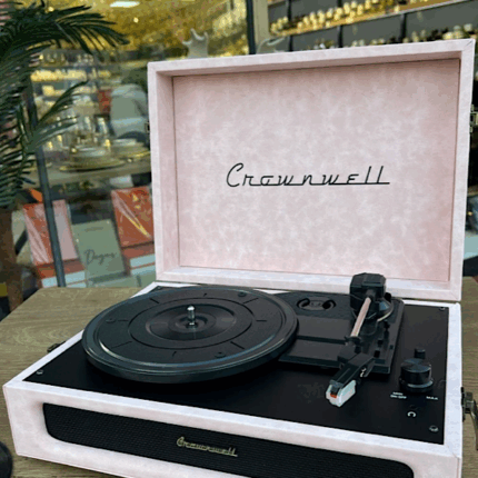 DEKORATİF TOZ PEMBE PLAK ÇALAR KUTUSU