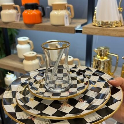 18 Parça Gold Dama Çay Pasta Takımı
