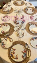 30 Parça Beyaz Çiçek Çay Pasta Servis Takımı Kurabiye Hariç (kaşık dahil)