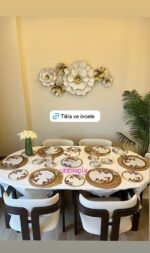 24 Parça  Çay Pasta Beyaz Çiçek Takımı - Kaşık Dahil - Görsel 3