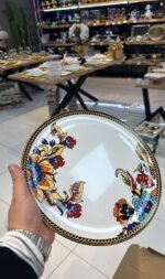 24 Parça  Çay Pasta Beyaz Çiçek Takımı - Kaşık Dahil - Görsel 4