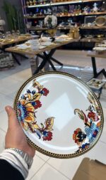 31 Parça Beyaz Çiçek Kahvaltı Pasta ve Servis Takımı - Görsel 2