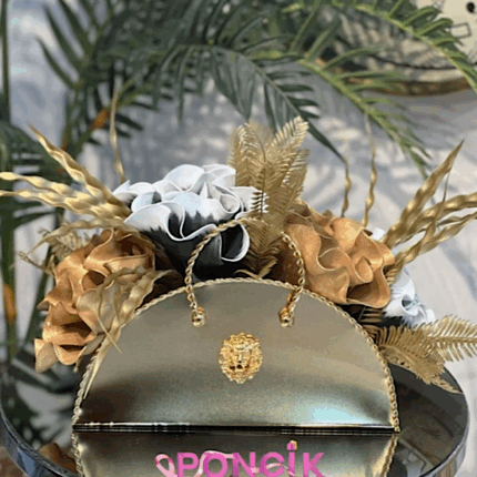 ÇANTA MODEL GOLD YAPAY ÇİÇEK