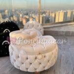 Kapitone Beyaz D Model Gelin Çeyiz Sandığı Kopyası