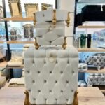 Kapitone Model Çamaşır Sepeti -- Krem Renk