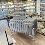 Çizgili Gri Kare Model Gelin Çeyiz Sandığı