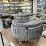 Gri D Model Çizgili Gelin Çeyiz Sandığı