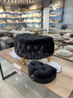 Kapitone Siyah D Model Gelin Çeyiz Sandığı Kopyası