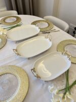 3 Boy Porselen Sunumluk Gold - Görsel 2