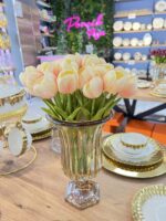 AYAKLI BAL ÇİZGİLİ CAM VAZO