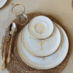 24 Parça Hayat Ağacı Çay Pasta Takımı - Kaşık Dahil