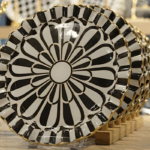 6 Adet Pasta Tabağı Black Camo Fırfır Model