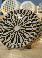 6 Adet Pasta Tabağı Black Camo Fırfır Model
