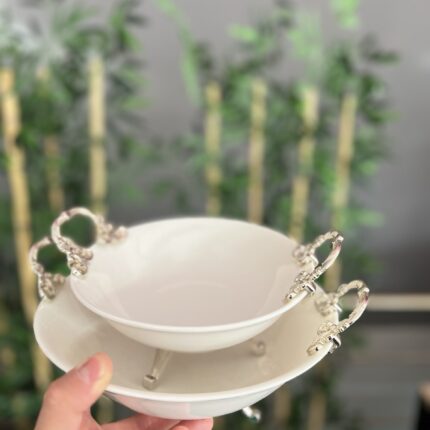 2`Lİ AYAKLI SALATA KASESİ GÜMÜŞ **