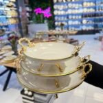 3’lü Yuvarlak Porselen Sunumluk