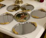 OVAL DALGALI ÇELİK 20*25*cm 6 Adet  GOLD