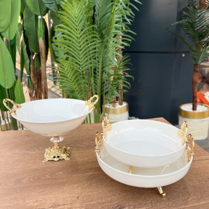 3 parça porselen sunum seti