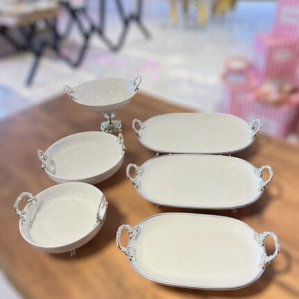 6 Parça Büyük Servis Seti Gümüş