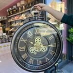 Dekoratif Çarklı Duvar Saati 76x60cm