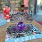 İncili İstiridye Cam Aksesuar Mor