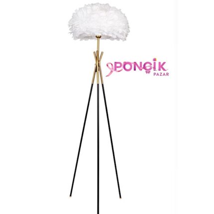 Dekor Ayaklı Lambader Beyaz