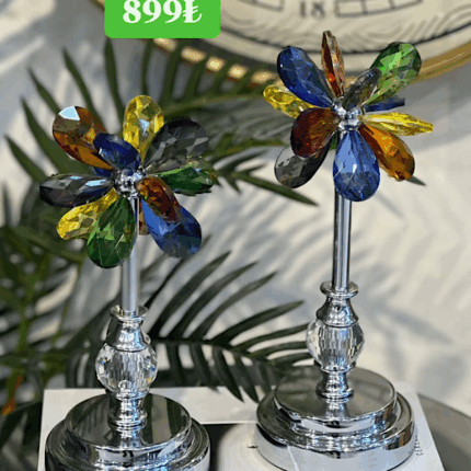 2’Li Gümüş Rengarenk Dekor Obje