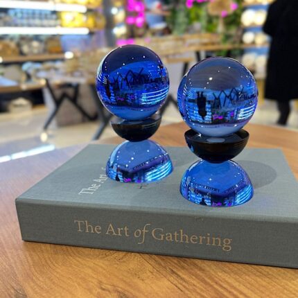 Kristal Cam 2’Li Dekor Mavi