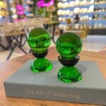 Kristal Cam 2’Li Dekor Yeşil