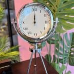 Dekoratif Tripot Saat Gümüş