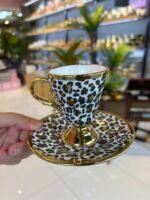 Beyaz Leopar Türk Kahvesi Fincanı - Görsel 2