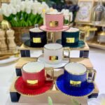 Rengarenk Porselen Türk Kahvesi Fincanı