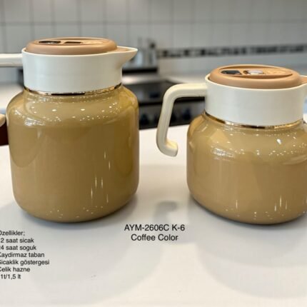 2 Li Dijital İthal Termos Seti Cappucino