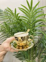 18 Parça Porselen Ultra Gold Nescafe Fincanı - Görsel 5