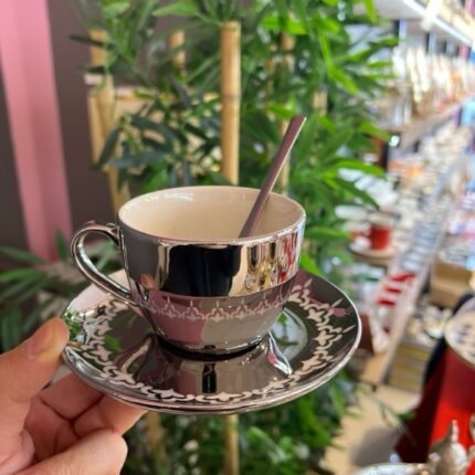 18 Parça Porselen Platin Nescafe Fincanı