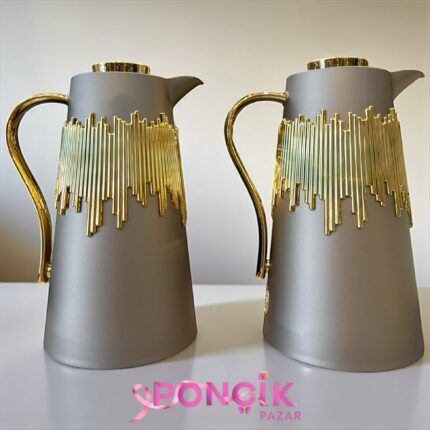 2 Li Gold İthal Termos Seti*mat Gold detaylı