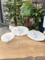 3 lü Ağaç Model Sunum Kayık Tabak